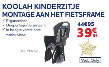 Promoties Koolah kinderzitje montage aan het fietsframe - Huismerk - Auto 5  - Geldig van 30/11/2021 tot 04/01/2022 bij Auto 5