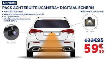 Promoties Norauto pack achteruitrijcamera+ digitaal scherm - Norauto - Geldig van 30/11/2021 tot 04/01/2022 bij Auto 5