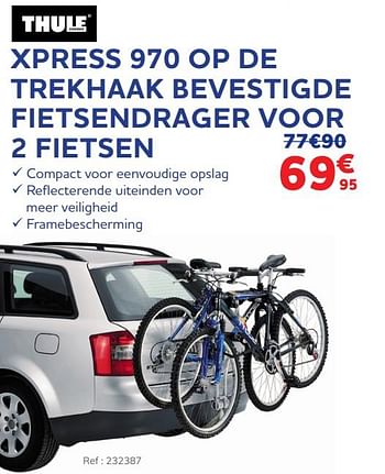 Promoties Xpress 970 op de trekhaak bevestigde fietsendrager voor 2 fietsen - Thule - Geldig van 30/11/2021 tot 04/01/2022 bij Auto 5