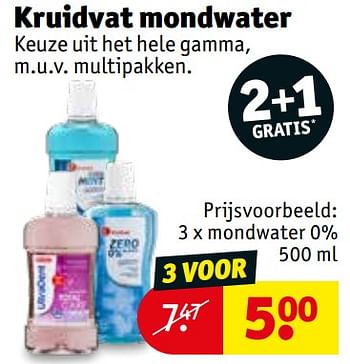 Bisschop Gedwongen Oppervlakkig Huismerk - Kruidvat Mondwater 0% - Promotie bij Kruidvat