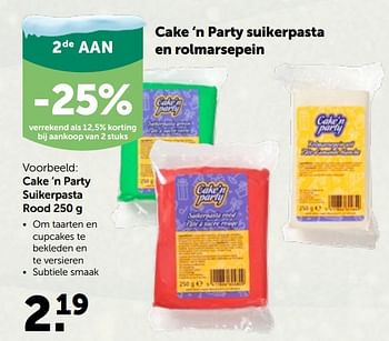 Promotions Cake ‘n party suikerpasta rood - Cake'n Party - Valide de 01/12/2021 à 11/12/2021 chez Aveve