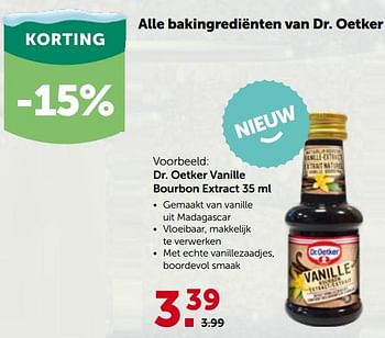 Promoties Dr. oetker vanille bourbon extract - Dr. Oetker - Geldig van 01/12/2021 tot 11/12/2021 bij Aveve