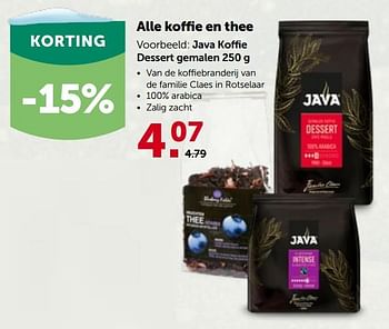 Promoties Java koffie dessert gemalen - Java - Geldig van 01/12/2021 tot 11/12/2021 bij Aveve