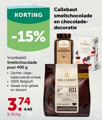 Promoties Smeltchocolade puur - Callebaut - Geldig van 01/12/2021 tot 11/12/2021 bij Aveve