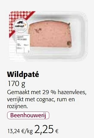 Promoties Wildpaté - Huismerk - Colruyt - Geldig van 01/12/2021 tot 14/12/2021 bij Colruyt