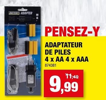 Promotions Adaptateur de piles 4 x aa 4 x aaa - Marque inconnue - Valide de 01/12/2021 à 12/12/2021 chez Hubo