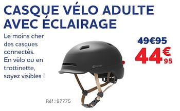 Promotions Casque vélo adulte avec éclairage - Smart4U - Valide de 30/11/2021 à 04/01/2022 chez Auto 5