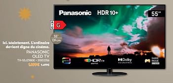 Promotions Panasonic oled tv tx-55jz980e - Panasonic - Valide de 01/12/2021 à 31/12/2021 chez Krefel