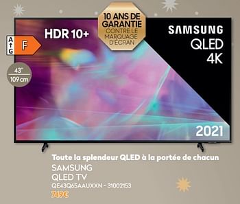 Promoties Samsung qled tv qe43q65aauxxn - Samsung - Geldig van 01/12/2021 tot 31/12/2021 bij Krefel