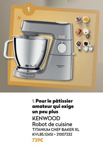 Promotions Kenwood robot de cuisine titanium chef baker xl kvl85.124si - Kenwood - Valide de 01/12/2021 à 31/12/2021 chez Krefel