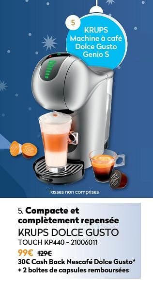 Promoties Krups machine à café dolce gusto genio s dolce gusto touch kp440 - Krups - Geldig van 01/12/2021 tot 31/12/2021 bij Krefel