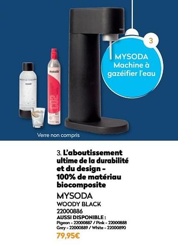 Promotions Mysoda machine à gazéifier l’eau woody black - Mysoda - Valide de 01/12/2021 à 31/12/2021 chez Krefel