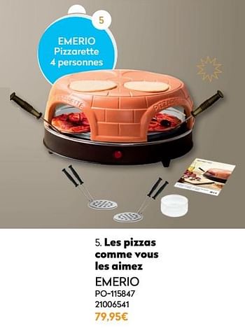 Promotions Emerio pizzarette 4 personnes po-115847 - Emerio - Valide de 01/12/2021 à 31/12/2021 chez Krefel