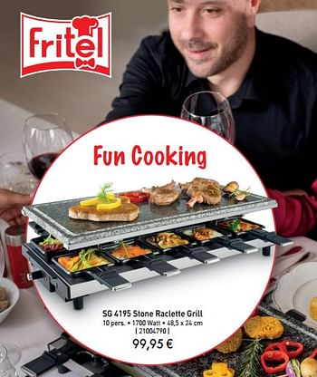 Promotions Fritel sg 4195 stone raclette grill - Fritel - Valide de 01/12/2021 à 31/12/2021 chez Krefel