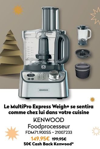 Promotions Kenwood foodprocesseur fdm71.900ss - Kenwood - Valide de 01/12/2021 à 31/12/2021 chez Krefel