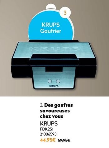 Promotions Krups gaufrier fdk251 - Krups - Valide de 01/12/2021 à 31/12/2021 chez Krefel