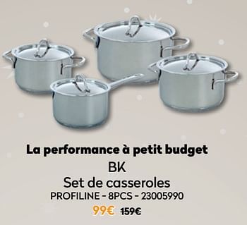 Promotions Bk set de casseroles profiline - 8pcs - BK - Valide de 01/12/2021 à 31/12/2021 chez Krefel
