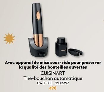 Promotions Cuisinart tire-bouchon automatique cwo-50e - Cuisinart - Valide de 01/12/2021 à 31/12/2021 chez Krefel