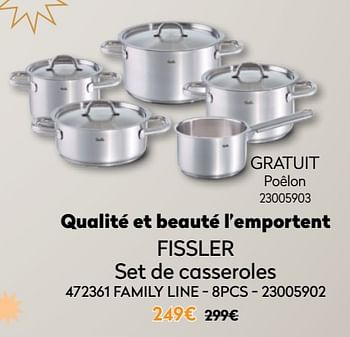 Promotions Fissler set de casseroles 472361 family line - 8pcs - Fissler - Valide de 01/12/2021 à 31/12/2021 chez Krefel