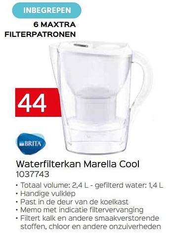 Promoties Brita waterfilterkan marella cool 1037743 - Brita - Geldig van 03/12/2021 tot 31/12/2021 bij Selexion