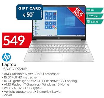 Promoties Hp laptop 15s-eq1272nb - HP - Geldig van 03/12/2021 tot 31/12/2021 bij Selexion