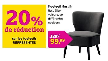 Promotions Fauteuil hasvik - Produit maison - Leen Bakker - Valide de 29/11/2021 à 02/01/2022 chez Leen Bakker