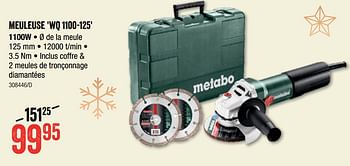 Promoties Metabo meuleuse wq 1100-125 - Metabo - Geldig van 02/12/2021 tot 31/12/2021 bij HandyHome