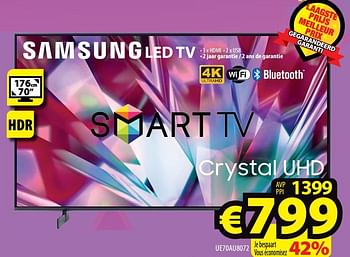 Promoties Samsung led tv ue70au8072 - Samsung - Geldig van 08/12/2021 tot 15/12/2021 bij ElectroStock