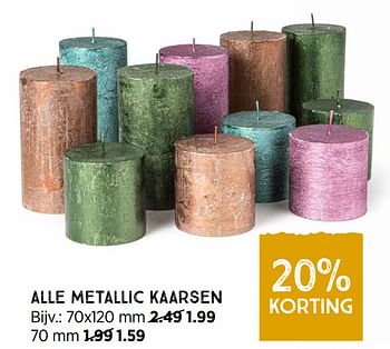 Promoties Alle metallic kaarsen - Huismerk - Xenos - Geldig van 29/11/2021 tot 12/12/2021 bij Xenos