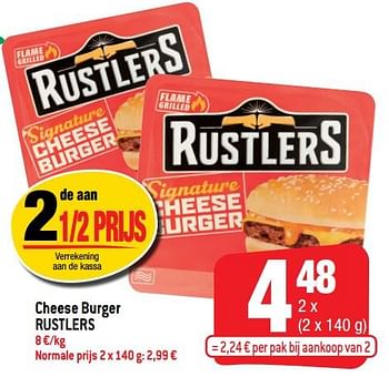 Promoties Cheese burger rustlers - Rustlers - Geldig van 08/12/2021 tot 14/12/2021 bij Smatch