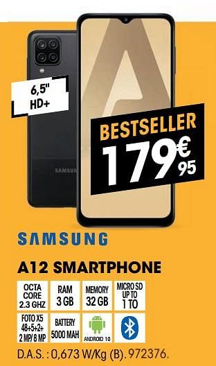 Promoties Samsung a12 smartphone - Samsung - Geldig van 07/12/2021 tot 24/12/2021 bij Electro Depot