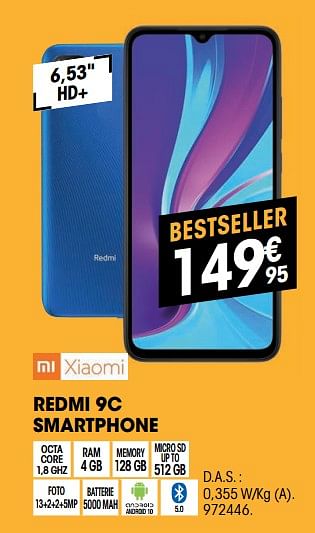 Promotions Xiaomi redmi 9c smartphone - Xiaomi - Valide de 07/12/2021 à 24/12/2021 chez Electro Depot