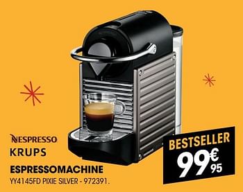 Promoties Krups espressomachine yy4145fd pixie silver - Krups - Geldig van 07/12/2021 tot 24/12/2021 bij Electro Depot