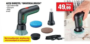 Promoties Bosch accu borstel universalbrush - Bosch - Geldig van 08/12/2021 tot 19/12/2021 bij Hubo