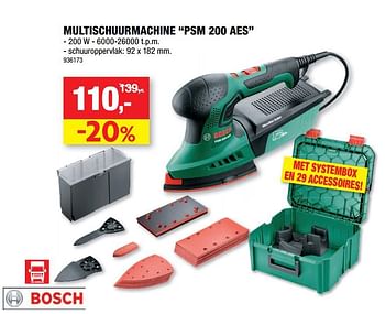 Promoties Bosch multischuurmachine psm 200 aes - Bosch - Geldig van 08/12/2021 tot 19/12/2021 bij Hubo