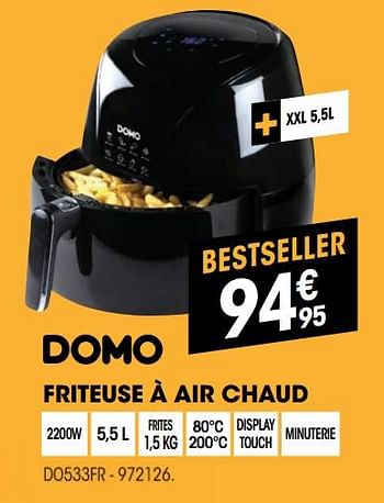 Promotions Domo elektro friteuse à air chaud do533fr - Domo elektro - Valide de 07/12/2021 à 24/12/2021 chez Electro Depot