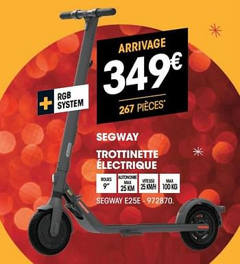 Promotions Trottinette électrique segway e25e - Segway - Valide de 07/12/2021 à 24/12/2021 chez Electro Depot