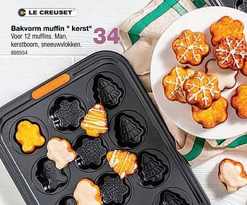 Promoties Bakvorm muffin kerst - Le creuset - Geldig van 02/12/2021 tot 31/12/2021 bij Home & Co