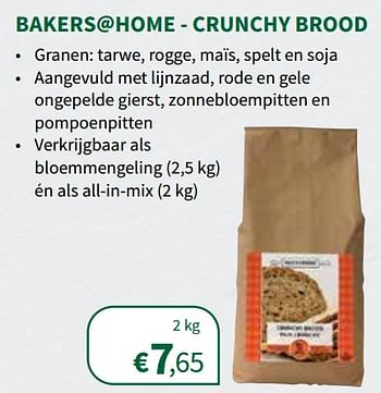 Promoties Bakers@home - crunchy brood all-in-mixen - Bakers@Home - Geldig van 01/12/2021 tot 12/12/2021 bij Horta