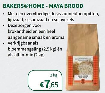 Promoties Bakers@home - maya brood all-in-mixen - Bakers@Home - Geldig van 01/12/2021 tot 12/12/2021 bij Horta