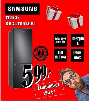Promoties Samsung frigo rb34t602ebi - Samsung - Geldig van 01/12/2021 tot 31/12/2021 bij Electro Zschau