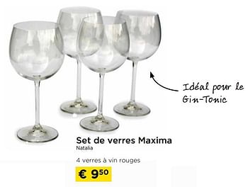 Promotions Set de verres maxima natalia - Maxima - Valide de 01/12/2021 à 31/12/2021 chez Molecule
