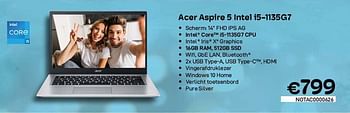 Promoties Acer aspire 5 intel i5-1135g7 - Acer - Geldig van 01/12/2021 tot 31/12/2021 bij Compudeals