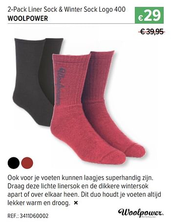 Promoties 2-pack liner sock + winter sock logo 400 woolpower - Woolpower - Geldig van 02/12/2021 tot 02/01/2022 bij A.S.Adventure