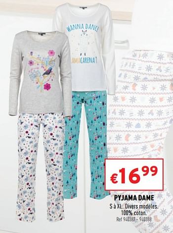 Promotions Pyjama dame - Produit maison - Trafic  - Valide de 15/12/2021 à 19/12/2021 chez Trafic