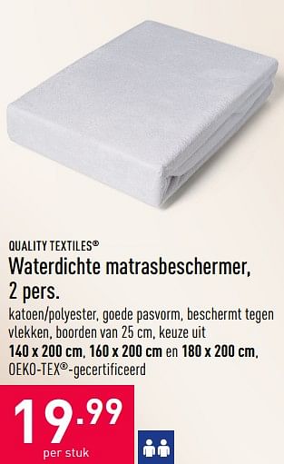 Quality Textiles Waterdichte matrasbeschermer - Promotie Aldi