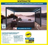 Luxe vrijstaande pergola met lamellendak sonny antraciet-Huismerk - Zelfbouwmarkt
