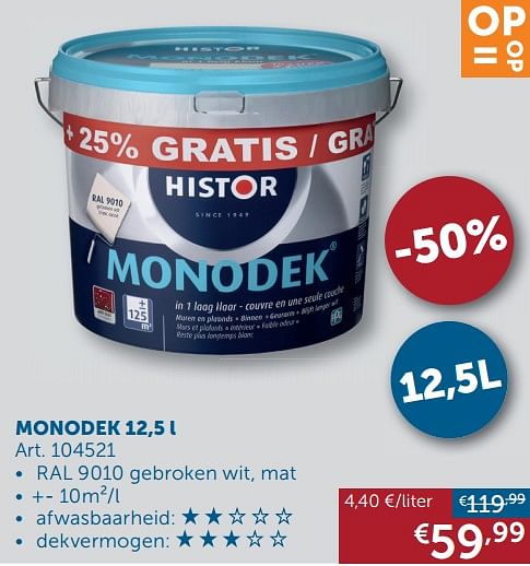Handig vee Beoefend Monodek - Histor - Zelfbouwmarkt - Promoties.be