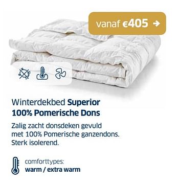 Promoties Winterdekbed superior 100% pomerische dons - Huismerk - Sleeplife - Geldig van 17/12/2021 tot 31/12/2021 bij Sleeplife