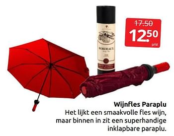 huwelijk Kerkbank Skiën Huismerk - Boekenvoordeel Wijnfles paraplu - Promotie bij BoekenVoordeel